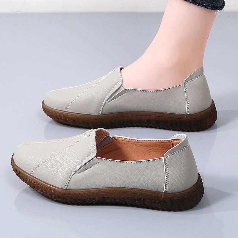 Fashion Soft Loafers Black Leather Shoes Anti-Slip Casual Women Comfort Work Flats Sneakers Zapatillas De Mujer Korean Style Ladies Flat