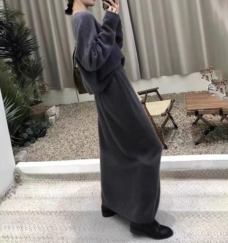 Schlauchrock Strickpullover Zweiteiler