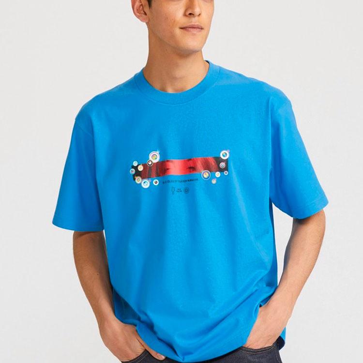 UNIQLO Murakami Takashi Collaboration Graphic Short Sleeve T-Shirt Unisex Tops Sky-Blue 427389-63