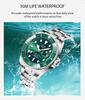 Orologio da Uomo Quarzo Fantasma Verde: Luminoso, Impermeabile, con Calendario - Stile Business di Alta Gamma.