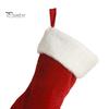 Red White Xmas Party Ornaments 18 Inch Christmas Stocking, Classic Large Fireplace Hanging Plush Stocking Capacity Treat Bags with Soft Cuff for Tree