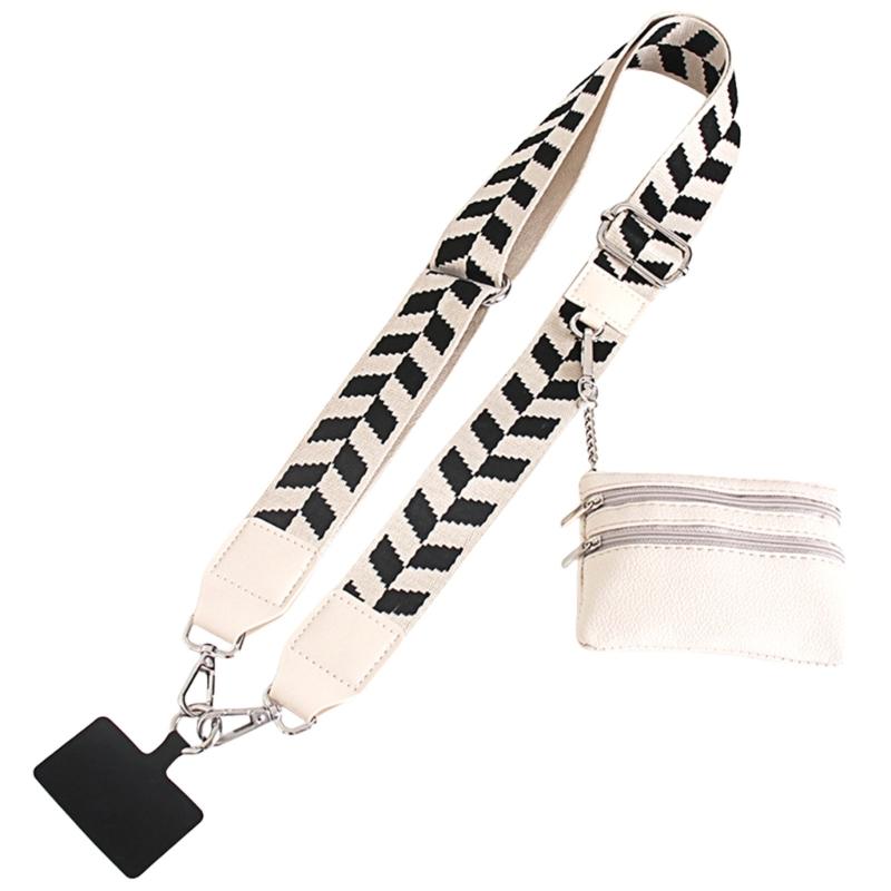 Adjustable Phone Strap Multifunctional Phone Strap Clip and Go Strap Phone Strap with Zippered Pouch Easy to Use