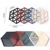 1/3/6PCS Rubber Tableware Insulation Mat Coaster Cup Hexagon Mats Pad Heat-insulated Bowl Placemat Home Decor  Eco-friendly
