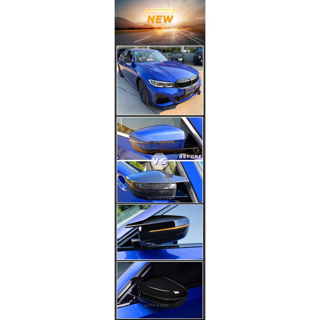 G30 G38 Bright Black Side Wing Rearview Mirror Cover Caps For BMW 2 3 4 5 7 Series G20 G21 G28 G22 G11 G12 G42 M4 Style LHD RHD