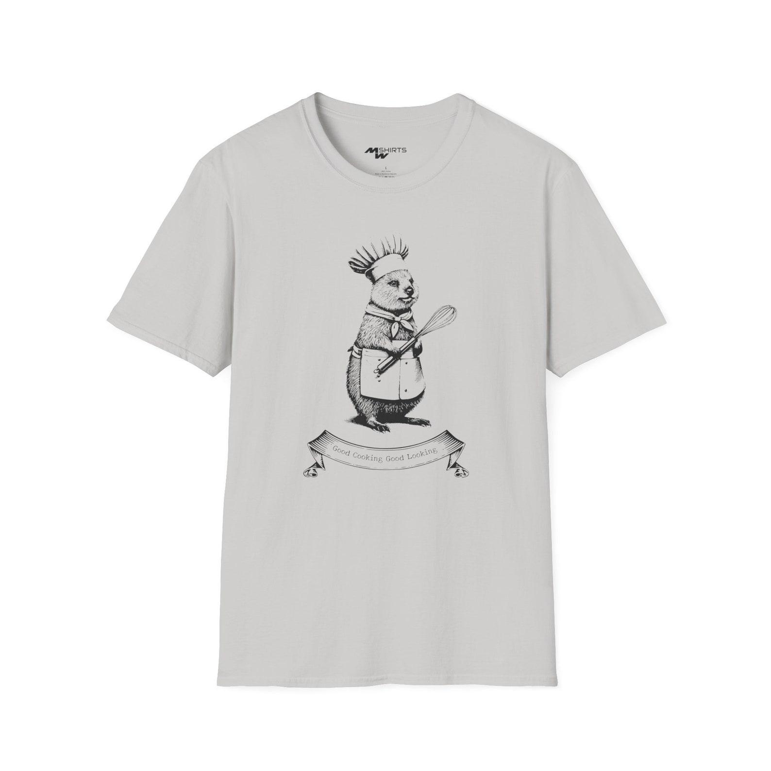 Chef Quokka T-Shirt: Copper Engraving Style, Good Cooking S