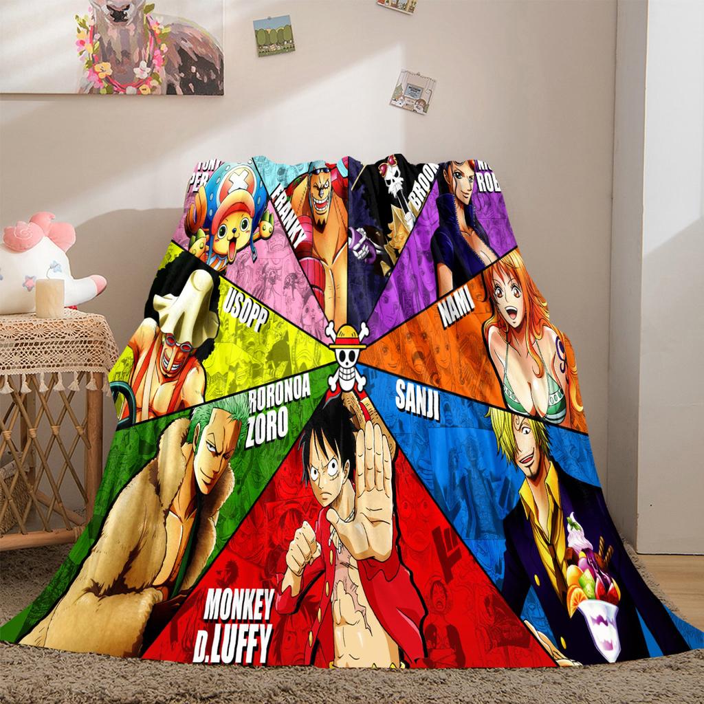 Starring the classic Japanese cartoon ONE PIECE Monkey D. Luffy blanket soft home furnishing nap decoration four seasons warm Sherpa blanket U6