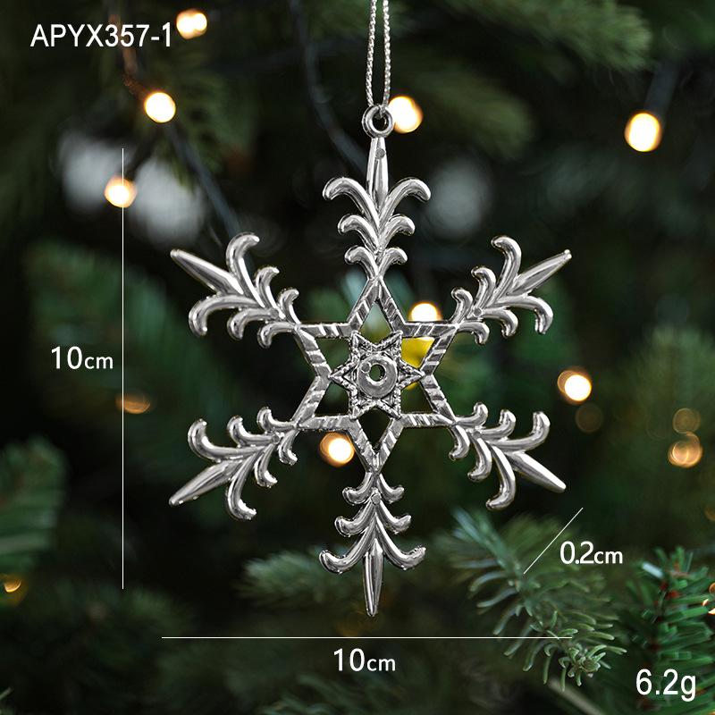 Silver Irregular Electroplated Christmas Tree Ornaments - Glossy Plastic Pendants In Stock