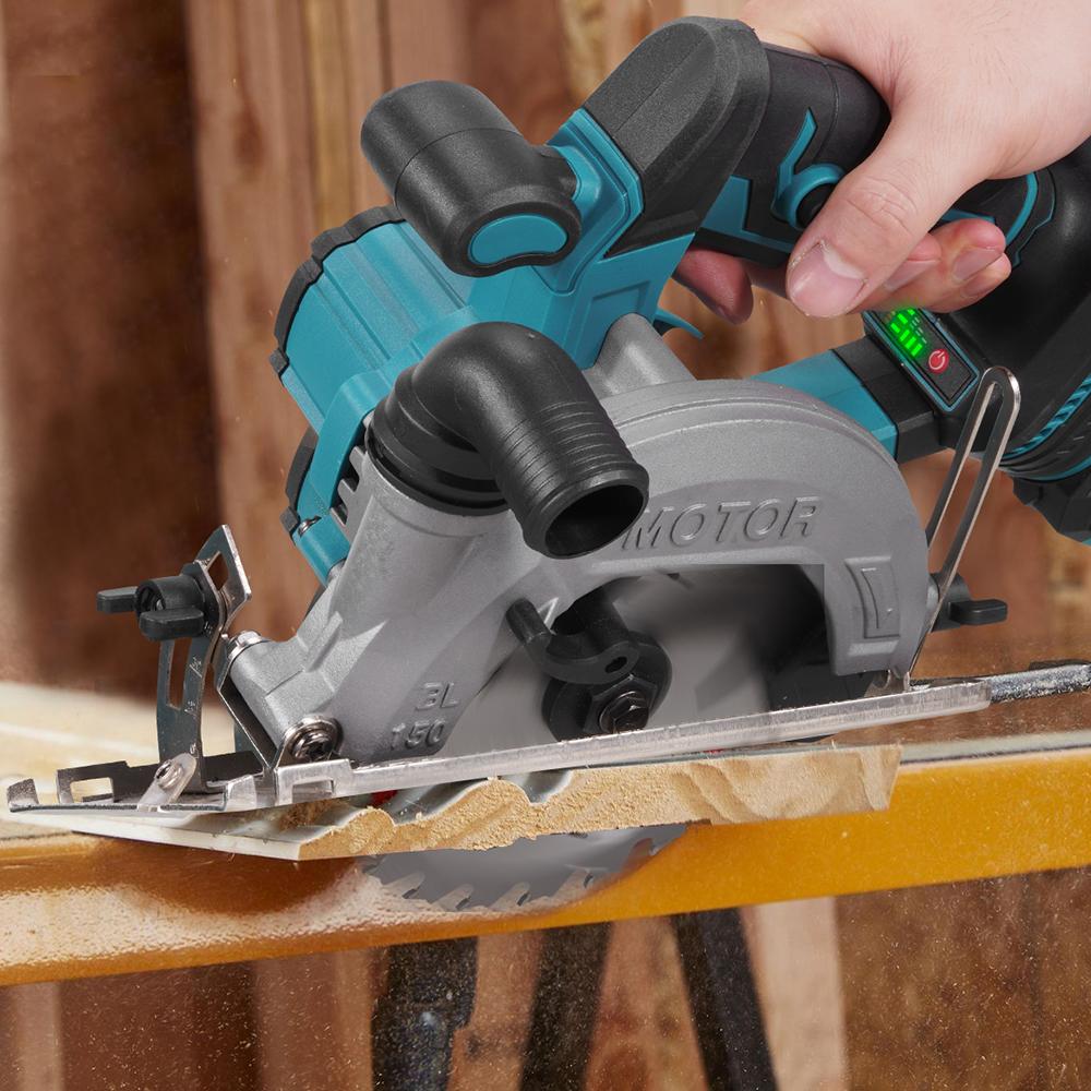 YOFIDRA 6Inch Brushless Electric Circular Saw Digital Display Chainsaw Multifunctional Cutting Tool For Makita 18V Battery Pin