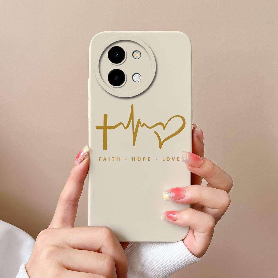 For Vivo Y38 5G Cases Love Heart Flowers Liquid Silicone TPU Shockproof Cover For VivoY200i VivoT3x Prevalent Coque Funda Shell