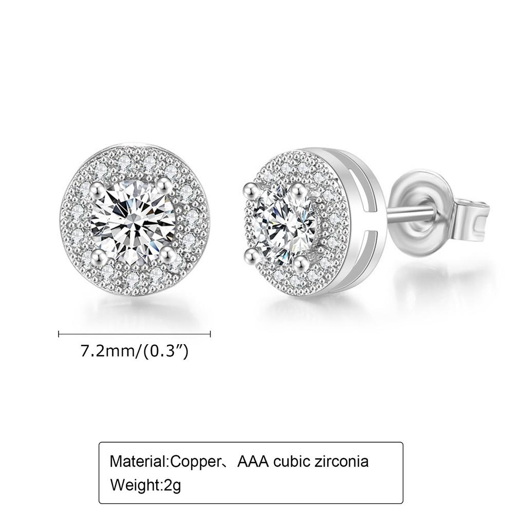 Mprainbow Men's Bling Cubic Zirconia Stud Earrings, Deluxe AAA CZ Stone Earrings,Valentine's Father's Day Birthday Party Gifts