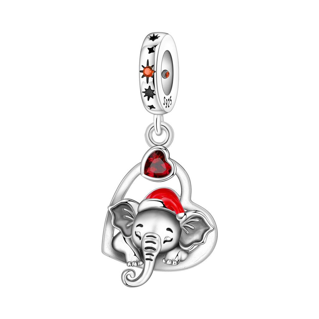 Orstarry 925 Silver Santa Claus Pendant Beads for Bracelet DIY Jewelry Trendy Christmas Gifts Party Charm