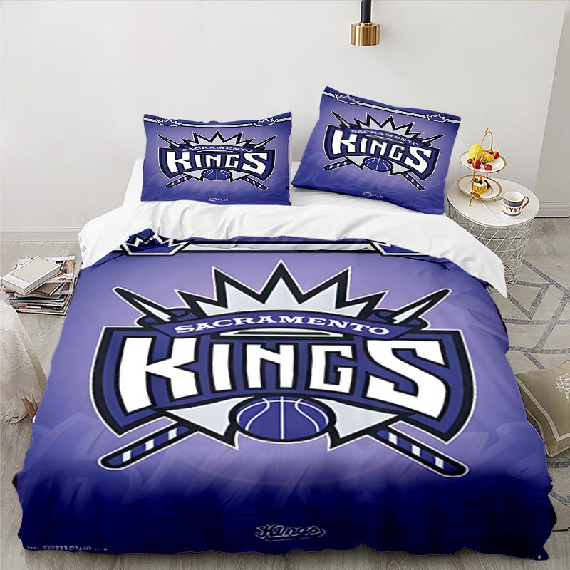 Kings Basketball Bedding Set 3pcs, High Quality Bedding Set Including 1pc Duvet Cover And 2pcs Pillowcases for Bedroom, Dormitory Gift