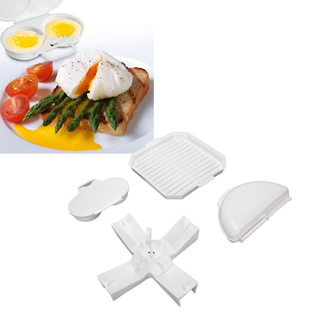 Mikrowellen-Kochset Speckschale Eierkocher Kartoffelständer PP Mikrowellen-Zubehör für tägliche Mahlzeiten Versammlung Party