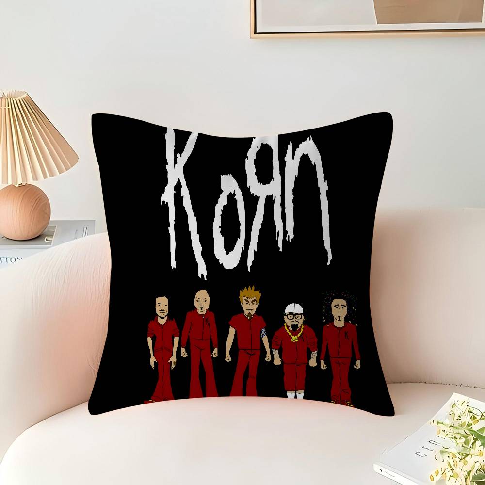 

Korn Rock Band Music Cushion Cover Pillowcase Upholstery Sofa Throw Pillow Home Decor Pillowcas 16x16Inch