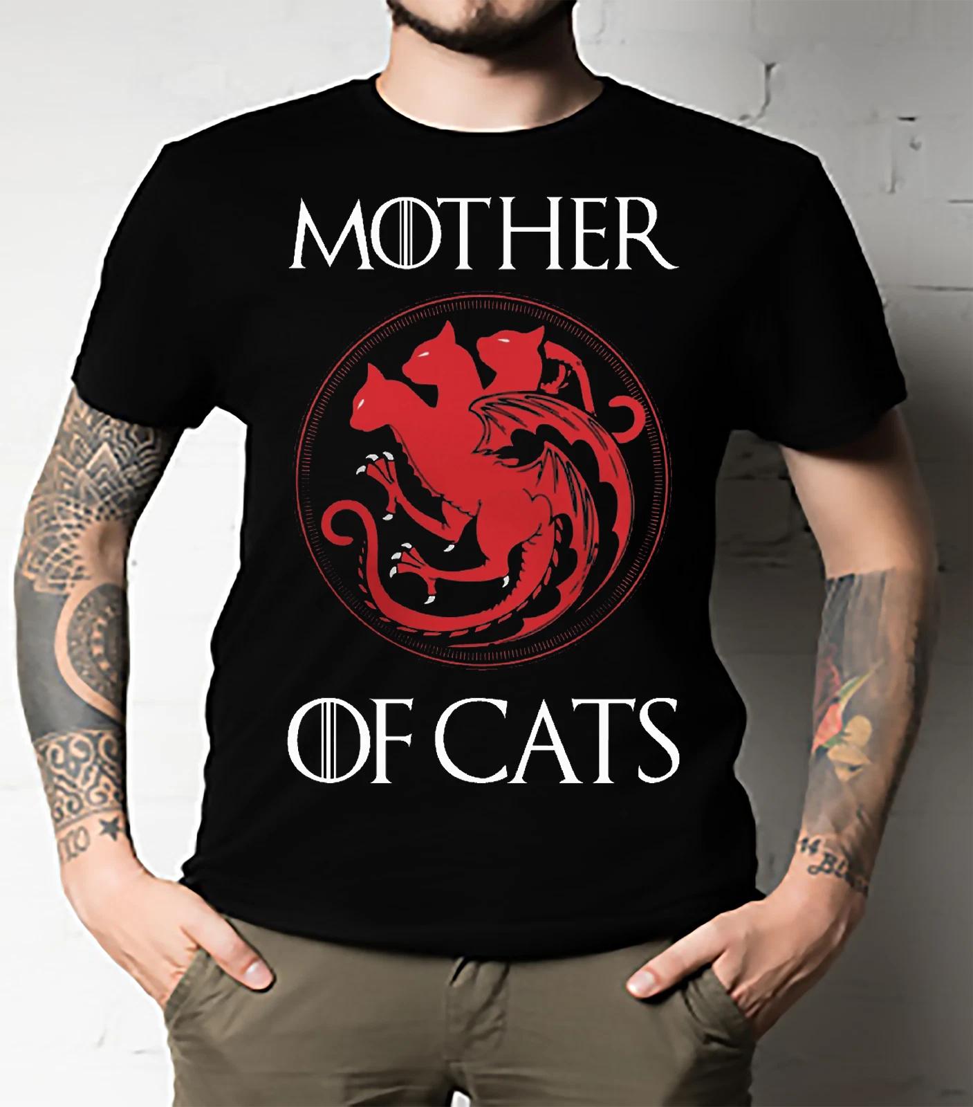 Men s and Women s T-shirts Mother of Cats V-Neck M