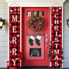 180x30cm Merry Christmas Couplet On Door Banners Party Decorative Porch Flag Oxford Cloth for Home Porch Outdoor Xmas Hanging Ornaments Supplies