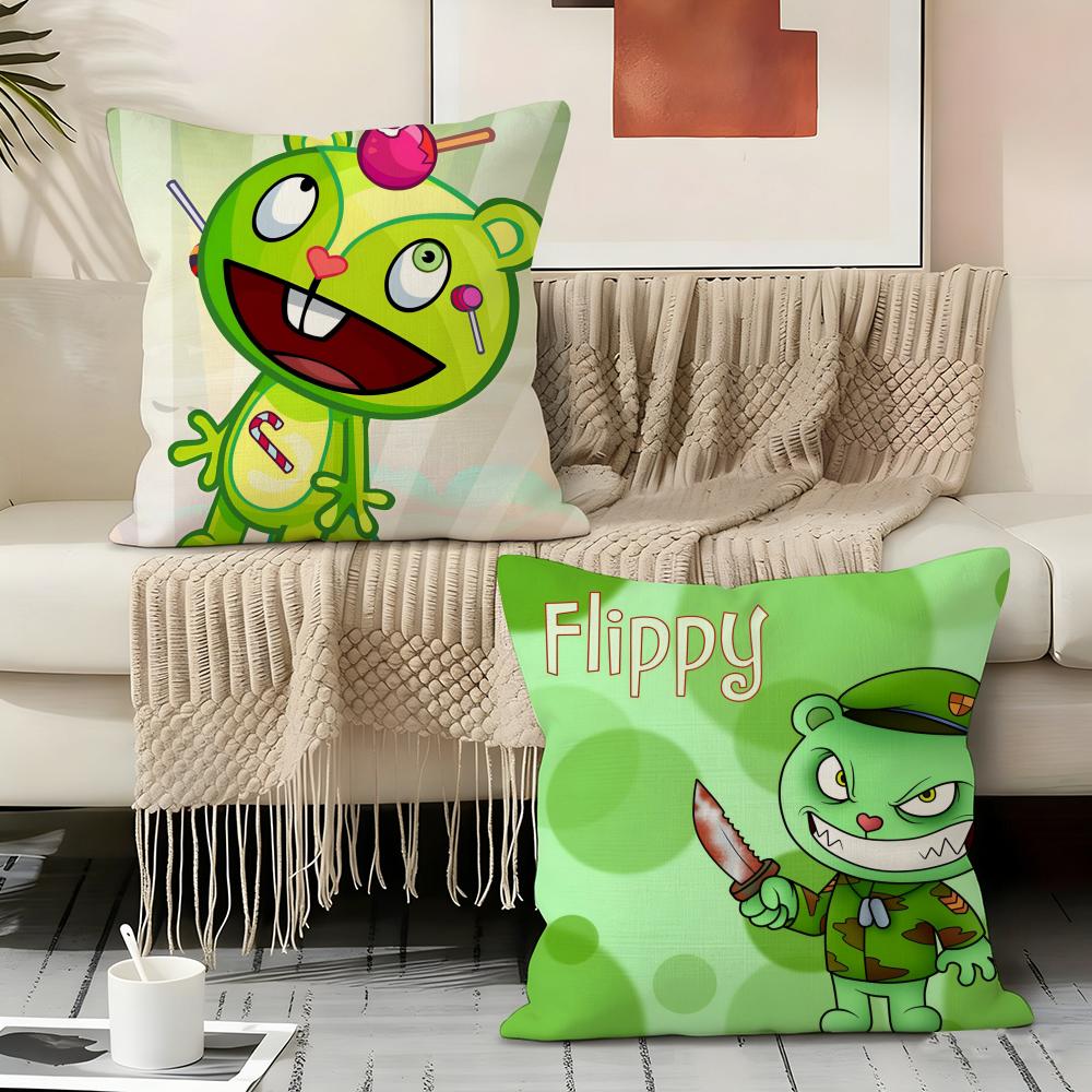 Happy Tree F-Friends N-Nutty Pillow Case Pillowcase, Double-Sided Printed, Sofa Cushion, Bedroom Headboard Pillow
