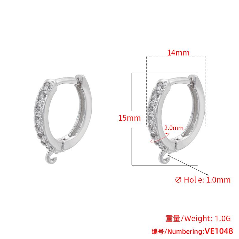 ZHUKOU Classic small hoop earring Cubic zirconia handmade DIY earring clasp hooks Jewelry materials accessories VE1051