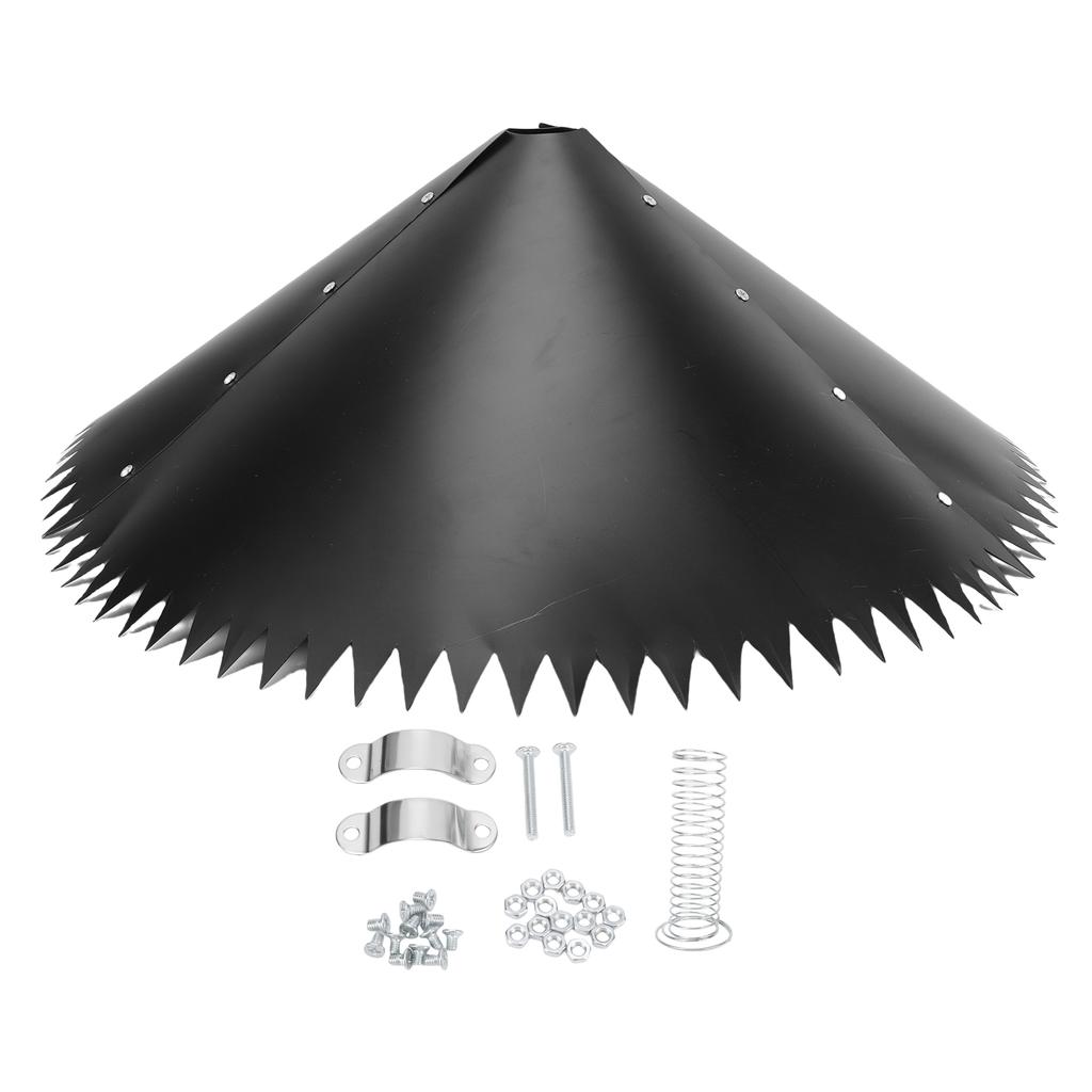 Squirrel Baffle for Bird Feeder Pole PVC Stainless Steel Outside Pole Mount Squirrel Proof Bird House Guard Black