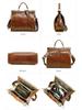 Women's Genuine Cowhide Leather Handbag - Handmade Shoulder & Crossbody Bag with Metal Buckle