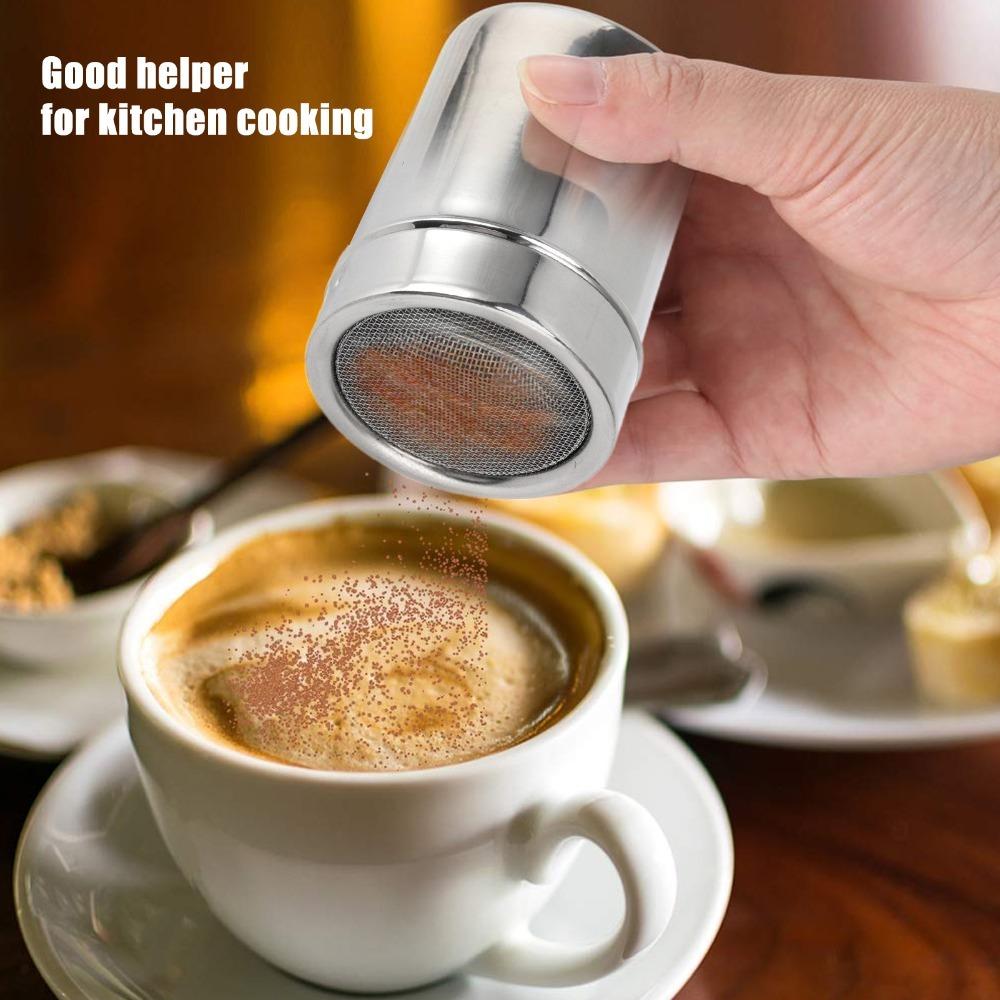 Rustproof Powder Sugar Shaker Stainless Steel Seasoning Shaker Dredge Salt Dispenser  For Baking