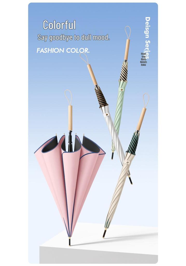 Elegant Petal Sun & Rain Umbrella: Dual-Use, Straight Handle, Sunshade & Protection, Large Size, High-End Feel for Women