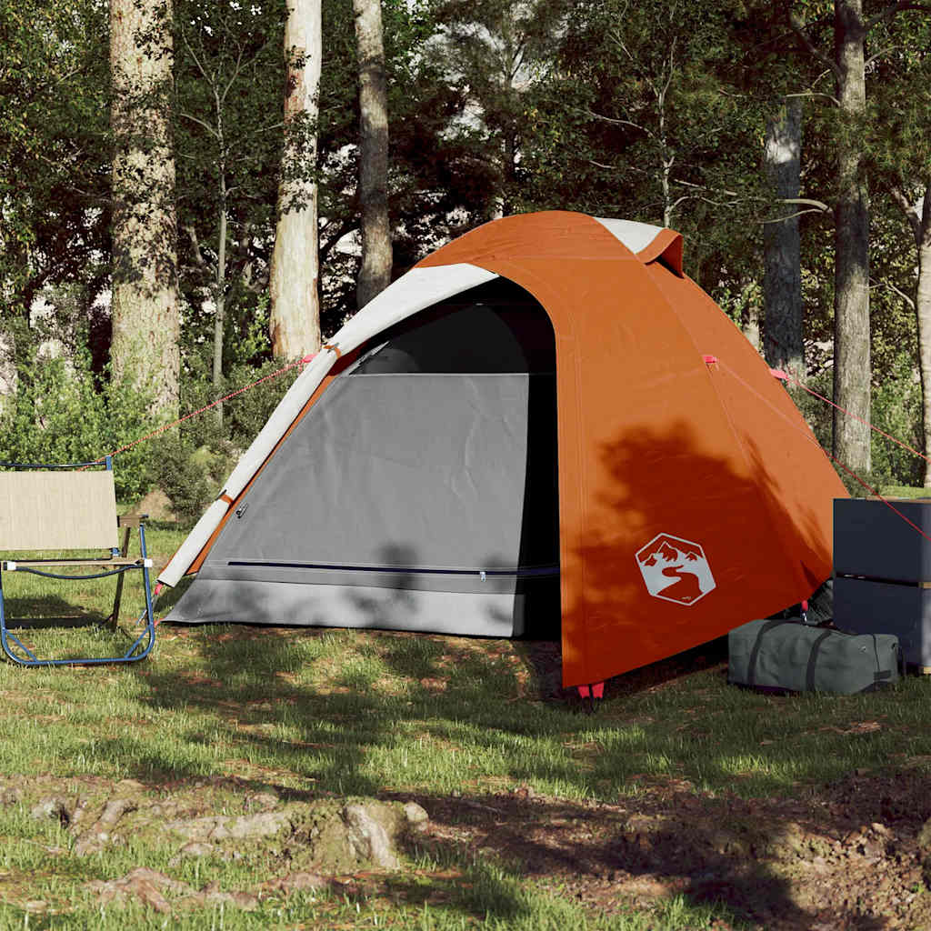 Vidaxl Tourist Tent, 2-Person, Grey-Orange, Waterproof
