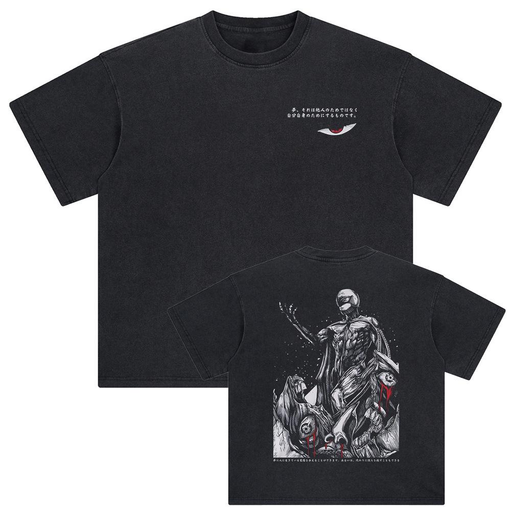 Hip Hop Oversize Wash T-Shirt Street Clothing Harajuku Japan S