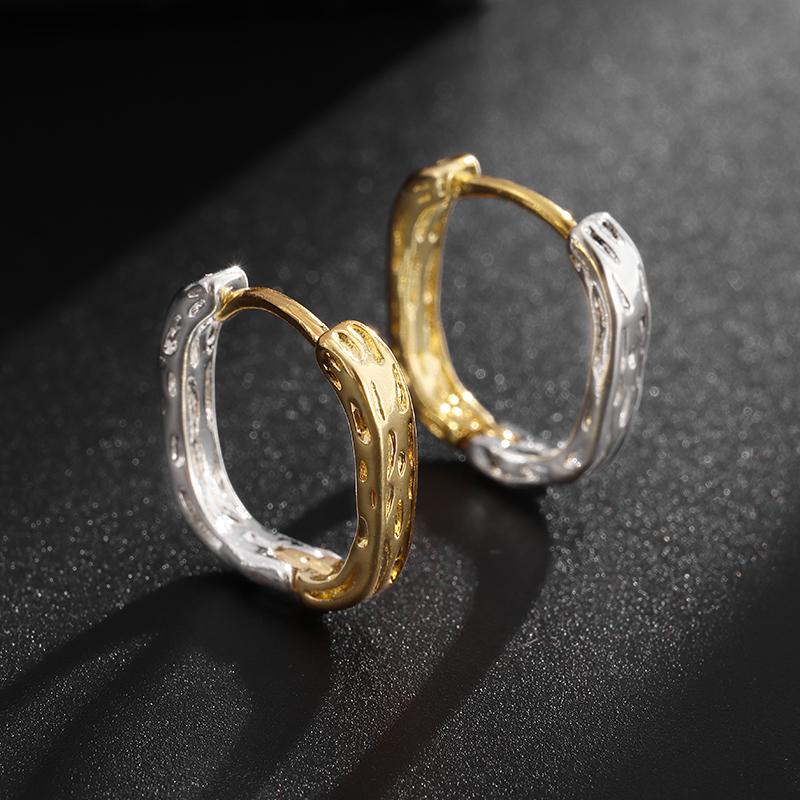Silver-Plated Hand-Carved Pattern Circle Dangle Earrings for Women Retro Exaggerated Hypoallergenic Earrings Fashion Jewelry