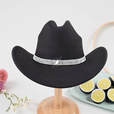 Bling Rhinestone Disco Cowgirl Hats Women Fashion Western Caps Bachelorette Party Hat Accessories Panama Jazz Hat