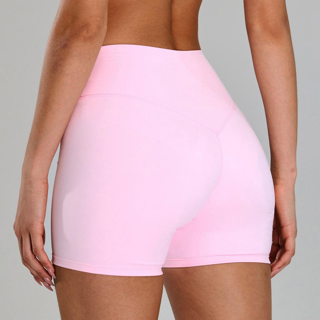 Nackte Enganliegende Hüfthebende Yoga-Shorts für Damen, Lauf- und Fitness-Shorts, Schnelltrocknende Atmungsaktive Sportshorts