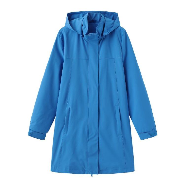 Veste Coupe-vent Femme Printemps Automne Fine Manches Longues Déperlante Capuche Amovible Couleur Unie