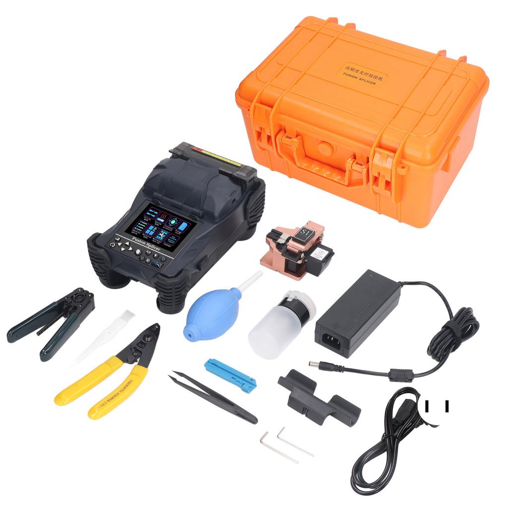 Optical Fiber Fusion Splicer 400X 3.5 Inch LCD Fiber Welding Splicing Machine for Pigtail Jumper Leather Wire 100‑240V