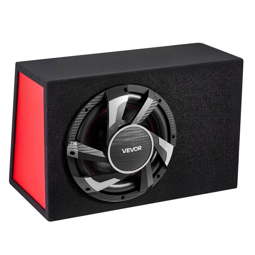 Subwoofer Basspaket, 305mm, 245W RMS, Komplettes Auto-Audio Subwoofer- und Verstärkerpaket, mit bestücktem Gehäuse, integriertem Verstärker und Verkabelungsset, Schlank