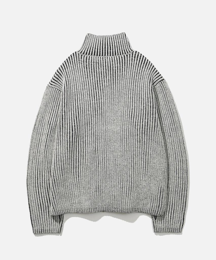 Vastic Two-Tone Knit Zip-Up_White / Black