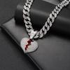 Hip Hop Persönlichkeit Liebe Anhänger Herren Diamant Halskette HIPHOP Schmuck Europäische und Amerikanische Cubanische Kette Bemalter Öl Herz Anhänger