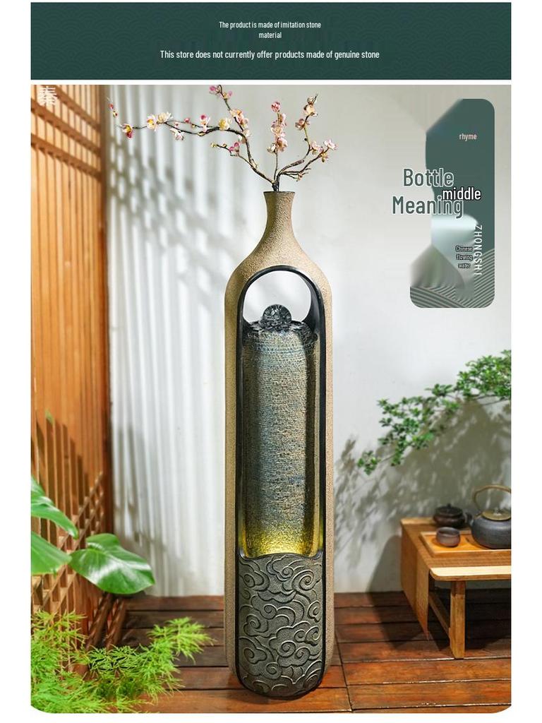 Chinese Indoor Waterfall Ornament: Living Room Fountain for Wealth & Home Decor