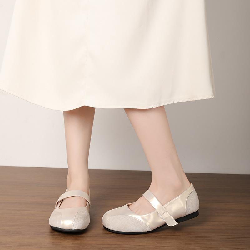 Fashion Flat Shoes Women's Widened Fattened Large Size Womens Shoe Mary Jane Shoe Women Retro Versatile Sports  Pumps Flat Ballet Shoes