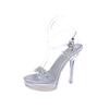 Sommermode neue spitze Strass wasserdichte Tisch dünner Absatz super hoher Absatz lässig Hochzeit Mode Sandalen Damenschuhe