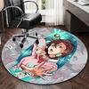 1pc Anime Cartoon Design Okarun Character Round Carpet - Office Chair Mat, Non-Slip Rug for Home Decor, Living Room