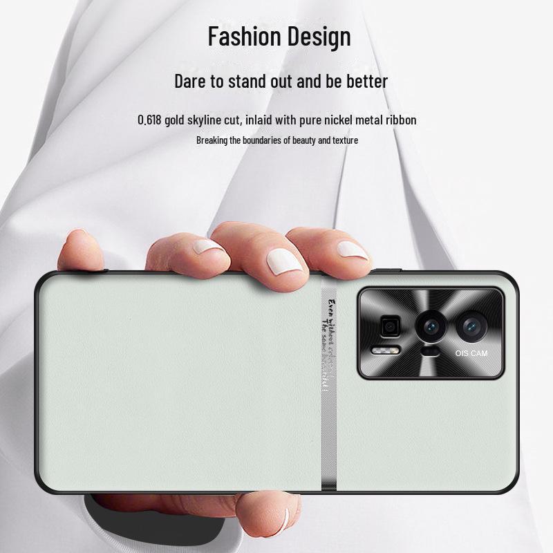 Capa protetora de couro líquido para celular Redmi K60 Pro: Anti-queda e anti-incrustante; Envio de uma só peça disponível.