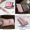 For iPhone 11 Pro Case CASEME C39 RFID Blocking Zipper Wallet Stand Leather Cover with Strap