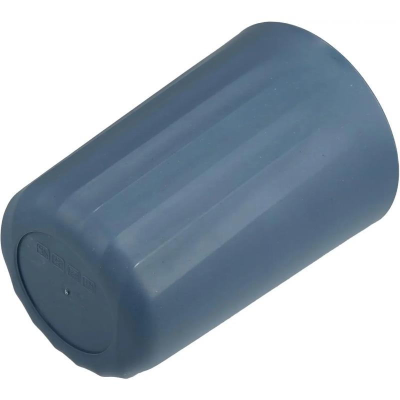 1Pc Bathroom Tumbler with Smooth Lines Wheat Straw Cup for Bathroom for Toothpaste Deep Blue 4.09''x2.80''