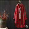 2024 Spring/Autumn Women's Korean Style Plaid Loose Mid-Length Plus Size Long Sleeve Shirt Jacket