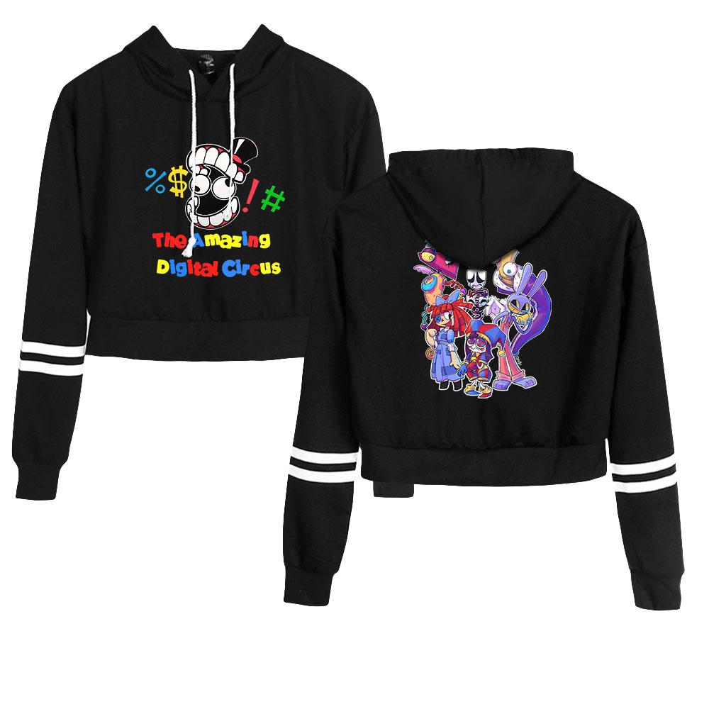 

Короткие толстовки для женщин The Amazing Digital Circus Lady Sweatshirt Спортивный костюм с длинным рукавом Женский укороченный топ Модная корейская одежда Harajuku