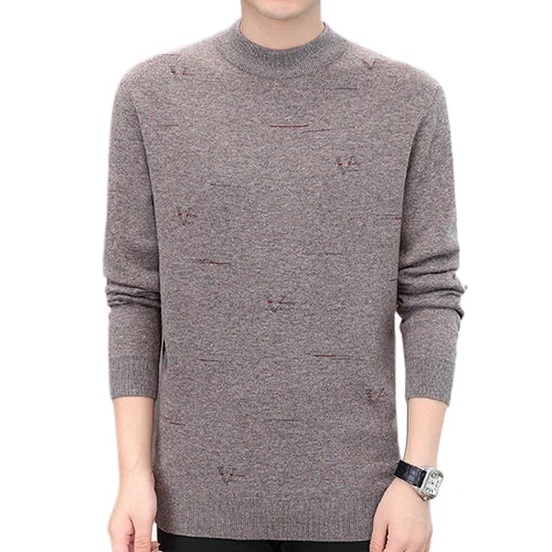 ROMON Men s 100% Pure Wool Thickened Half-Turtleneck Pullover Sweater 2XL