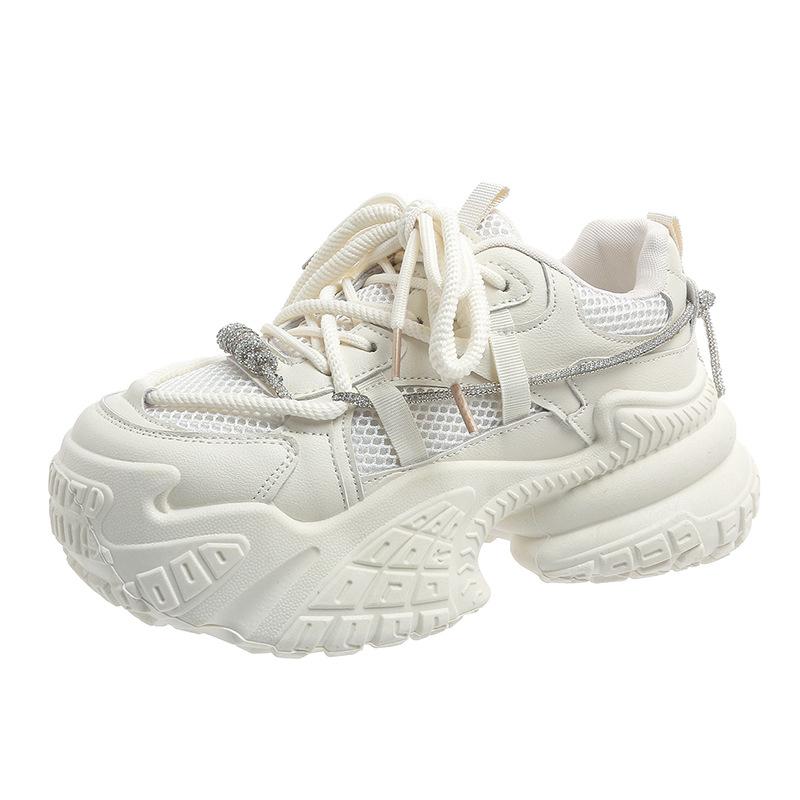 Leicht, klein und erhöhte Füße, lässige Damen-Sportschuhe mit dicker Sohle, neu für Herbst und Winter, schlicht
