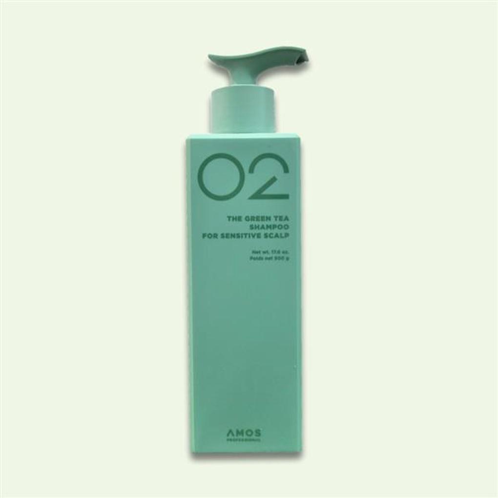 Amos Green Tea Sensitive Shampoo 500g + 1 Random Item