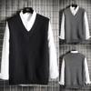 Hong Kong Style Loose Knit Vest for Men - Autumn/Winter Korean Sleeveless Jacket