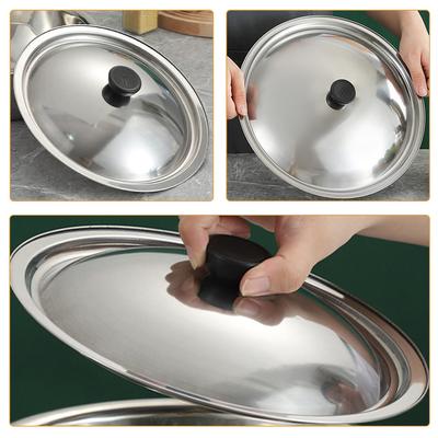 22cm Universal Stainless Steel Pot Lid Replacement Easy Clean Non Deformable Kitchen Accessory Lid for Frying Pan
